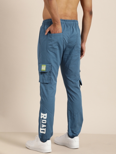 Moda Rapido Men Blue Cargos Trousers