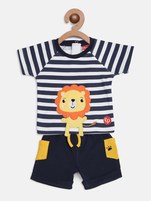 Fisher Price X Moms Love Infant Boys Navy & White Pure Cotton Striped T-shirt with Shorts, Navy blue
Fisher Price X Moms Love Infant Boys Navy & White Pure Cotton Striped T-shirt with Shorts, Navy blue