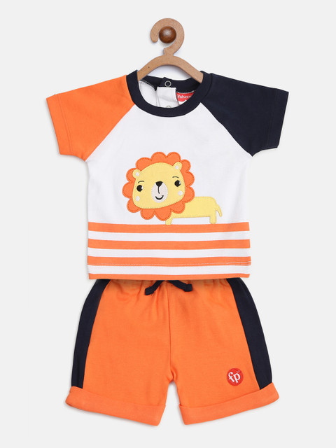 Fisher Price X Moms Love Infant Boys White & Orange Pure Cotton Striped T-shirt & Shorts
Fisher Price X Moms Love Infant Boys White & Orange Pure Cotton Striped T-shirt & Shorts