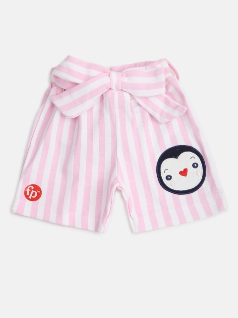 Fisher Price X Moms Love Girls Pink & White Striped Pure Cotton Shorts with Penguin Applique Detail
Fisher Price X Moms Love Girls Pink & White Striped Pure Cotton Shorts with Penguin Applique Detail