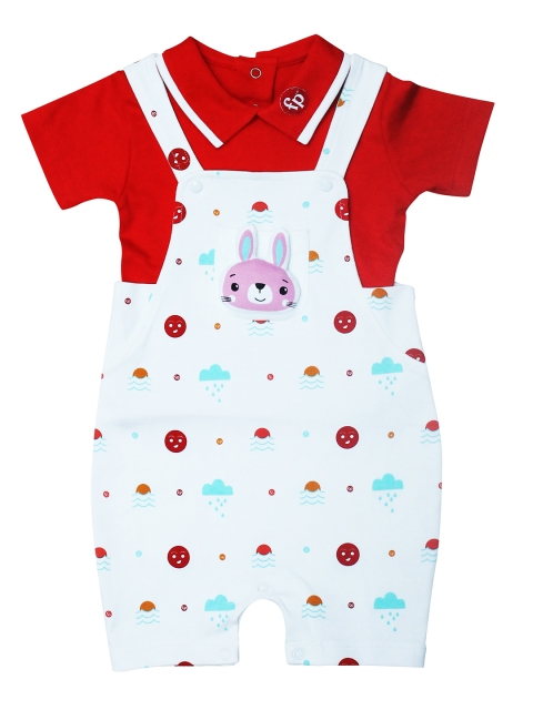 Fisher Price X Moms Love Infant Girls White & Red Printed Cotton Dungarees with T-shirt
Fisher Price X Moms Love Infant Girls White & Red Printed Cotton Dungarees with T-shirt