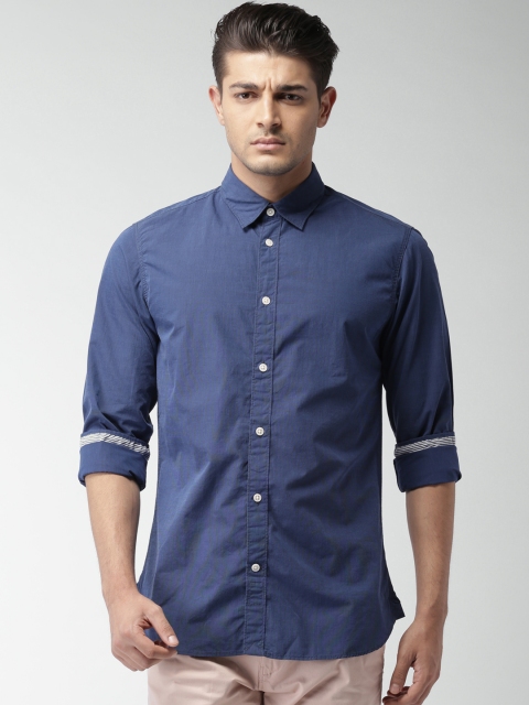 SELECTED Navy Slim Fit Casual Shirt, Navy blue