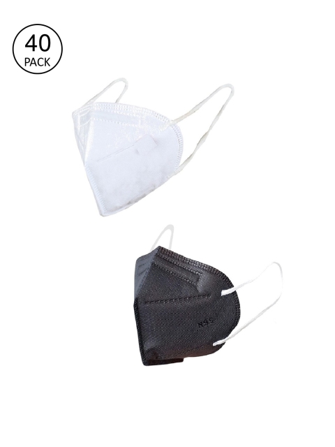 OOMPH Unisex Pack of 40 5-Ply Reusable Anti-Pollution KN95 Face Masks, Black