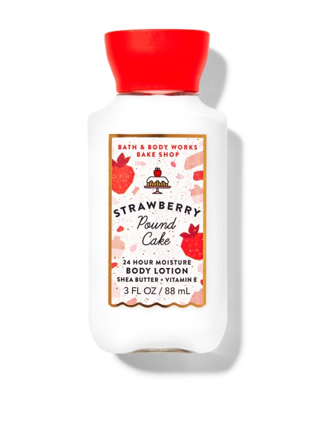 Bath & Body Works Strawberry Pound Cake Travel Size Body Lotion 88 ml, White