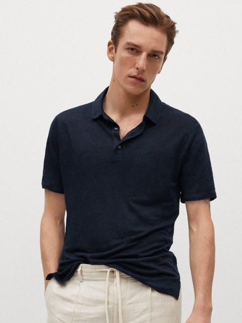 MANGO MAN Men Navy Blue Solid Polo Collar Slim Fit Linen Sustainable T-shirt
MANGO MAN Men Navy Blue Solid Polo Collar Slim Fit Linen Sustainable T-shirt
