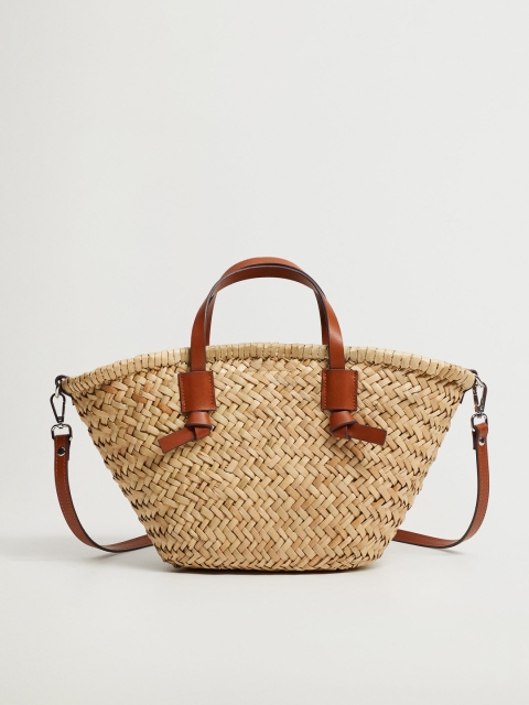 MANGO Beige Basket Weave Textured Sustainable Handheld Bag with Detachable Sling Strap
MANGO Beige Basket Weave Textured Sustainable Handheld Bag with Detachable Sling Strap