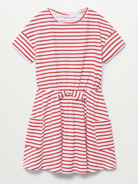 Mango Kids Girls White & Red Striped Pure Cotton Sustainable A-Line Dress with Pockets
Mango Kids Girls White & Red Striped Pure Cotton Sustainable A-Line Dress with Pockets
