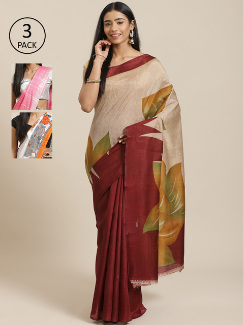 KALINI Pack Of 3 Saree, Beige
KALINI Pack Of 3 Saree, Beige