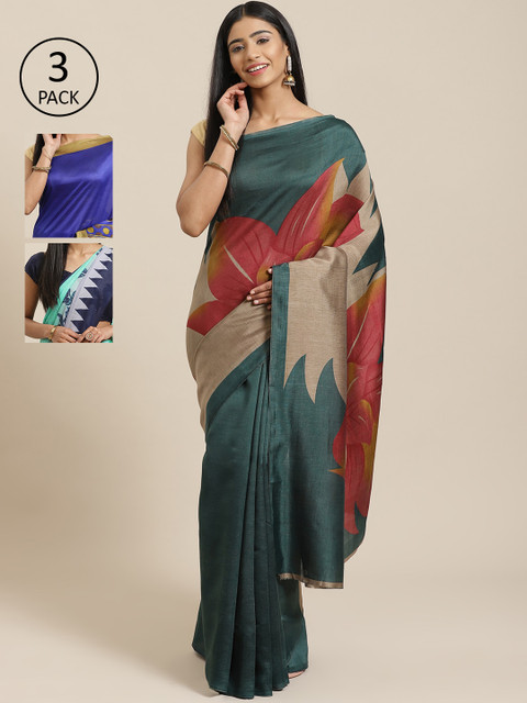 KALINI Pack Of 3 Saree, Teal
KALINI Pack Of 3 Saree, Teal