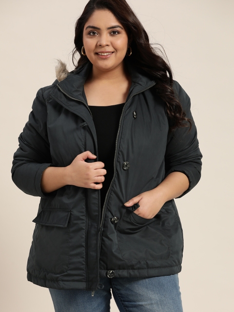 Sztori Women Plus Size Navy Blue Solid Longline Hooded Parka Jacket with Faux Fur Trim
Sztori Women Plus Size Navy Blue Solid Longline Hooded Parka Jacket with Faux Fur Trim