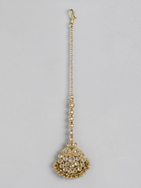 MUCH MORE Gold Plated Stone Studded Maang Tika
