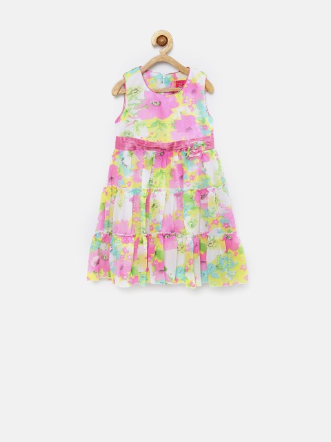 Tiny Girl Multicoloured Floral Print Fit & Flare Dress, Multi