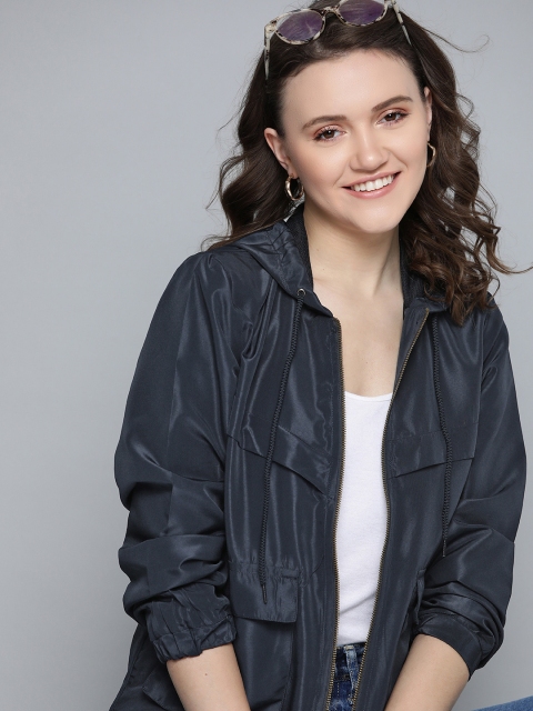 Mast & Harbour Women Navy Blue Solid Satin Finish Hooded Oversized Pocket Tailored Jacket
Mast & Harbour Women Navy Blue Solid Satin Finish Hooded Oversized Pocket Tailored Jacket