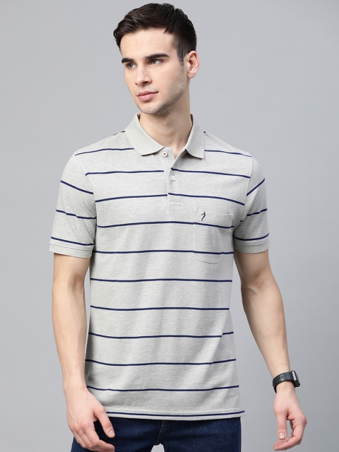 Indian Terrain Men Grey Navy Blue Striped Pure Cotton Polo Collar Pure Cotton T-shirt
Indian Terrain Men Grey Navy Blue Striped Pure Cotton Polo Collar Pure Cotton T-shirt
