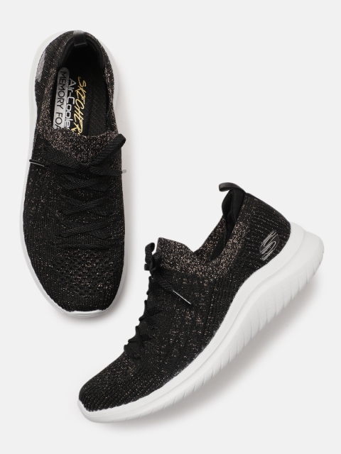 Skechers Women Black & Gold Woven Design Ultra Flex 2.0 - Glimmer Sky Slip-On Sneakers
Skechers Women Black & Gold Woven Design Ultra Flex 2.0 - Glimmer Sky Slip-On Sneakers