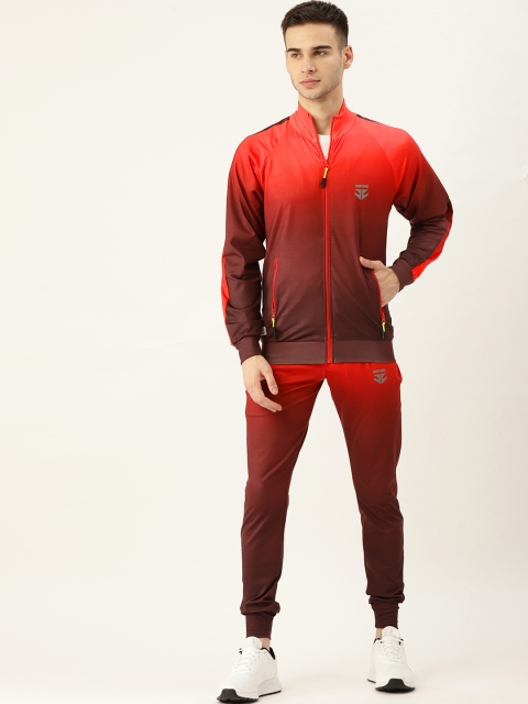 Sports52 wear Men Red & Maroon Ombre Dyed Tracksuit