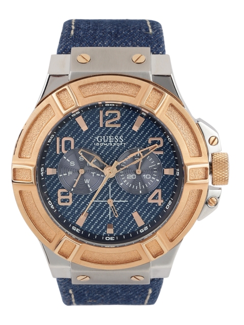 GUESS Men Blue Printed Dial Watch W0040G6