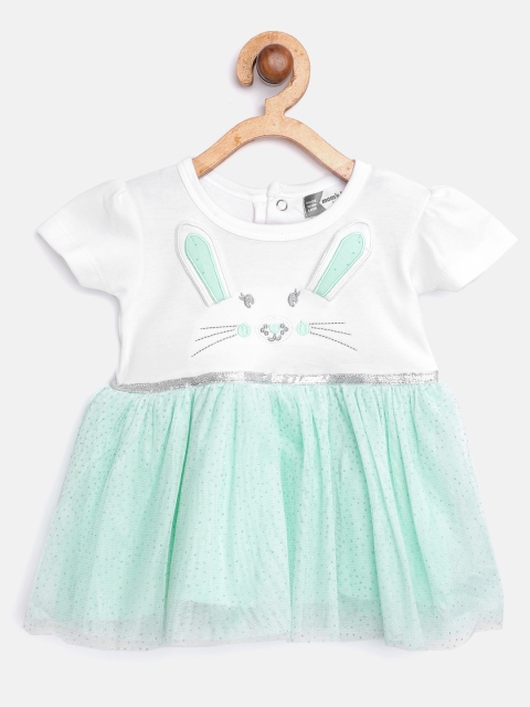 Moms Love Infant Girls White & Sea Green Applique & Colourblocked Net Fit & Flare Dress
Moms Love Infant Girls White & Sea Green Applique & Colourblocked Net Fit & Flare Dress