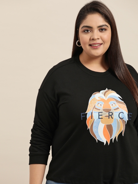 Sztori Disney Women Plus Size Black & Orange Lion King Printed Waist Tie-Up Sweatshirt
Sztori Disney Women Plus Size Black & Orange Lion King Printed Waist Tie-Up Sweatshirt