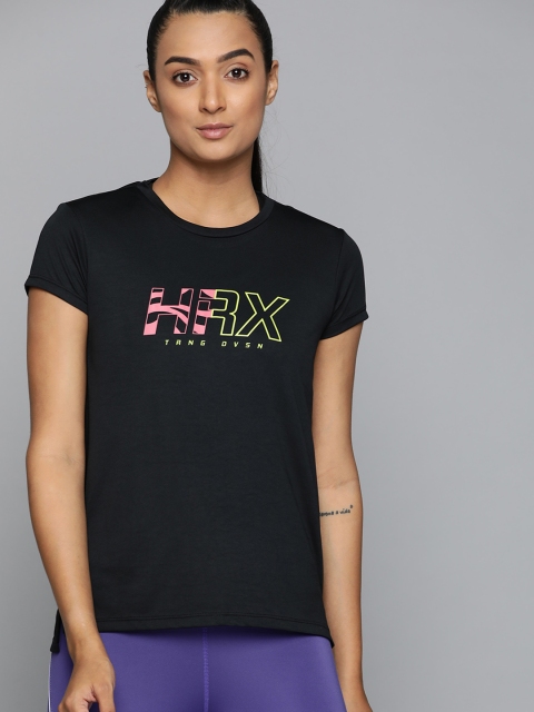 HRX By Hrithik Roshan Women Jet Black Printed Rapid-Dry Antimicrobial Training Tshirt
HRX By Hrithik Roshan Women Jet Black Printed Rapid-Dry Antimicrobial Training Tshirt