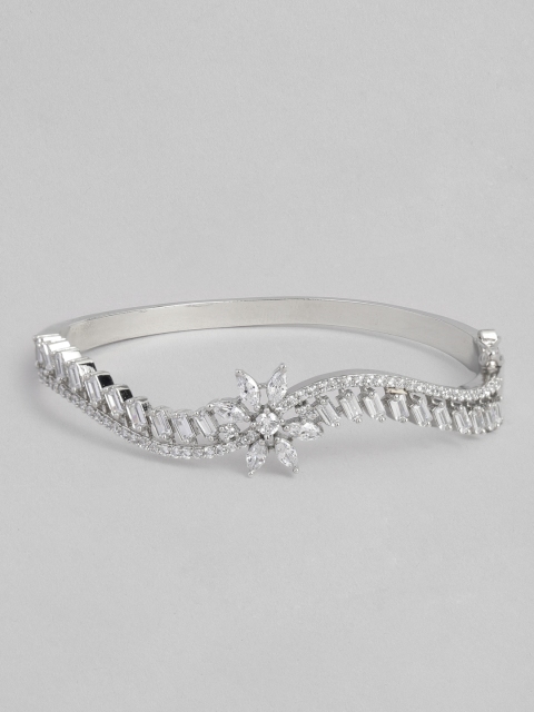 Peora White Silver-Plated Cubic Zirconia Handcrafted Floral Openable Bangle-Style Bracelet
Peora White Silver-Plated Cubic Zirconia Handcrafted Floral Openable Bangle-Style Bracelet