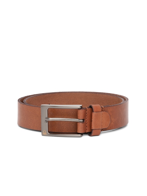 United Colors of Benetton Men Tan Brown Solid Leather Belt