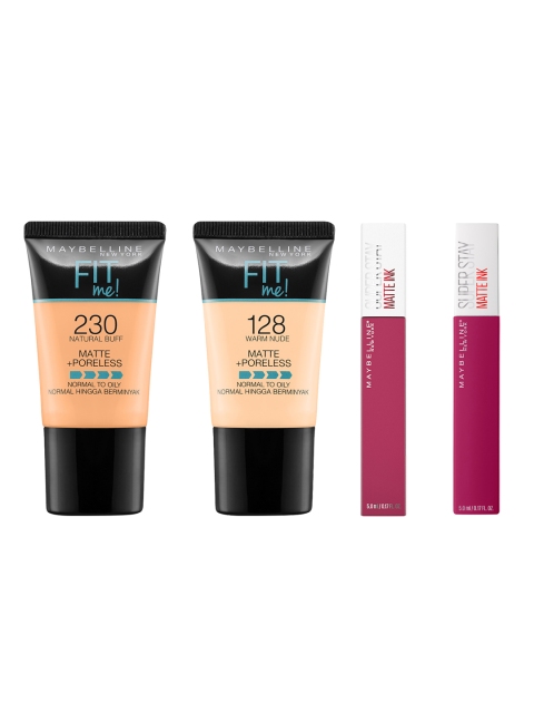 Maybelline New York Set Of 2 Foundations & 2 Super Stay Matte Ink Liquid Lipsticks, Pink
Maybelline New York Set Of 2 Foundations & 2 Super Stay Matte Ink Liquid Lipsticks, Pink