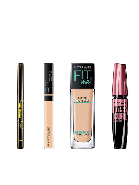 Maybelline Set Of Fit Me Foundation and Concealer with Colossal Liner & Hypercurl Mascara, Beige
Maybelline Set Of Fit Me Foundation and Concealer with Colossal Liner & Hypercurl Mascara, Beige