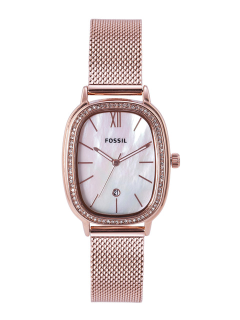 Fossil Women White Mother of Pearl Dial Lyla Analogue Watch BQ3701, Rose gold
Fossil Women White Mother of Pearl Dial Lyla Analogue Watch BQ3701, Rose gold