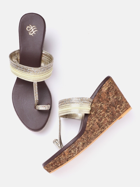 House of Pataudi Women Gold-Toned & Silver-Toned Braided Handcrafted One Toe Ethnic Wedges
House of Pataudi Women Gold-Toned & Silver-Toned Braided Handcrafted One Toe Ethnic Wedges