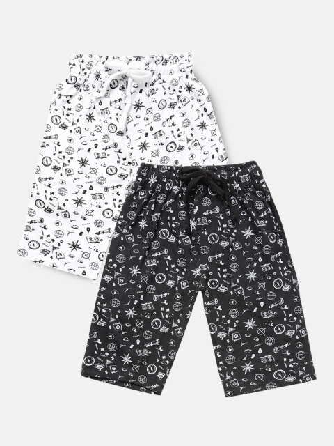 Urban Dog Boys Pack of 2 Printed Shorts, Black