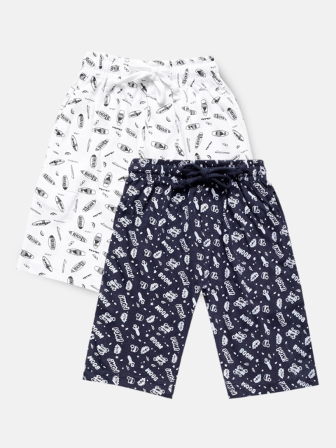 Urban Dog Boys Pack of 2 Knee-Length Cotton Shorts, Navy blue