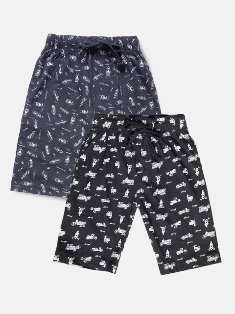 Urban Dog Boys Black & Navy Blue Set of 2 Conversational Printed Mid-Rise Regular Shorts
Urban Dog Boys Black & Navy Blue Set of 2 Conversational Printed Mid-Rise Regular Shorts