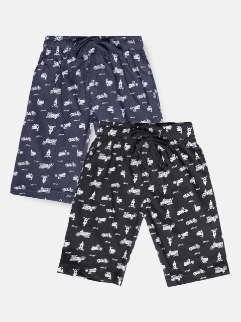 Urban Dog Boys Black & Navy Blue Set of 2 Conversational Printed Mid-Rise Regular Shorts
Urban Dog Boys Black & Navy Blue Set of 2 Conversational Printed Mid-Rise Regular Shorts