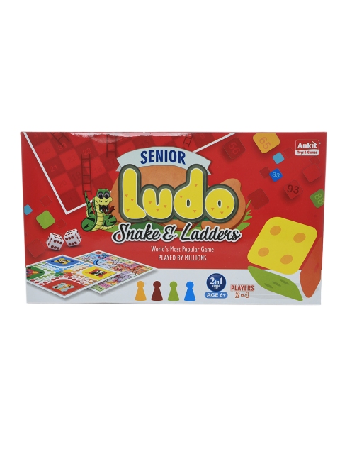 DukieKooky Kids Multicolor Snake & Ludo 2 In 1 Board Game, Multi
