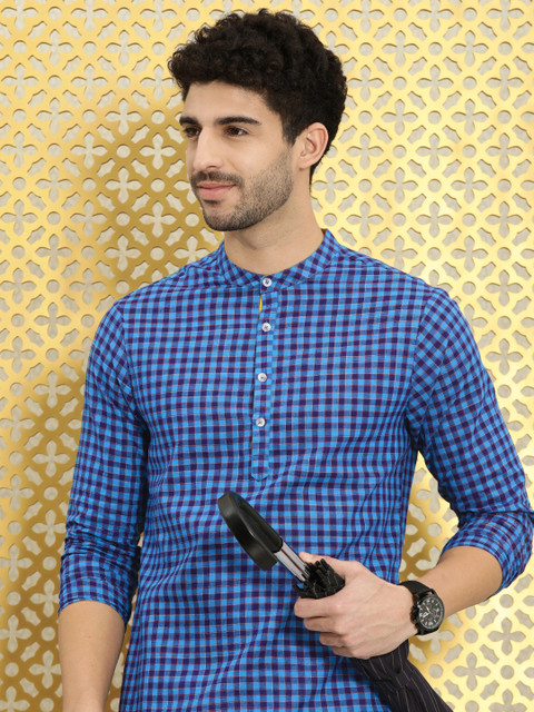 Ode by House of Pataudi Men Blue Checked Pure Cotton Rozana Straight Kurta
Ode by House of Pataudi Men Blue Checked Pure Cotton Rozana Straight Kurta