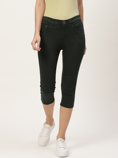 PARIS HAMILTON Women Green Solid Capris