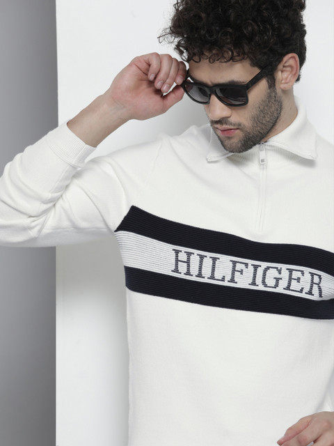 Tommy Hilfiger Men White & Black Typography Printed Pullover
Tommy Hilfiger Men White & Black Typography Printed Pullover