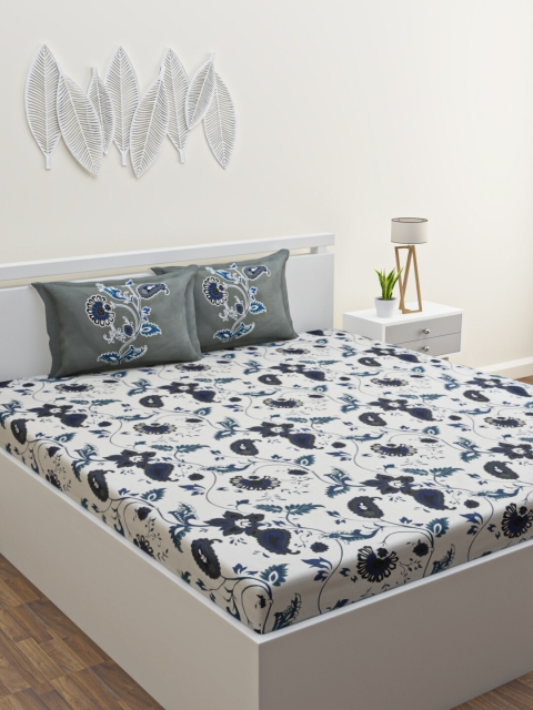 HOME AFFAIRS Off White & Blue Ethnic Motifs 180 TC King Bedsheet with 2 Pillow Covers
HOME AFFAIRS Off White & Blue Ethnic Motifs 180 TC King Bedsheet with 2 Pillow Covers