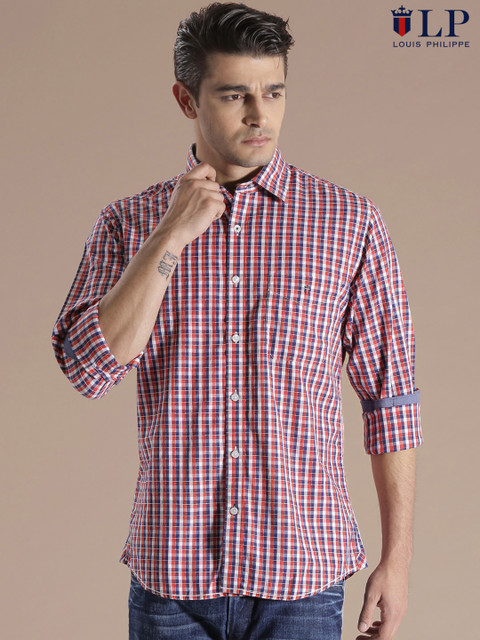 Louis Philippe Sport Red & Navy Checked Jermyn Tailored Fit Casual Shirt 
Louis Philippe Sport Red & Navy Checked Jermyn Tailored Fit Casual Shirt