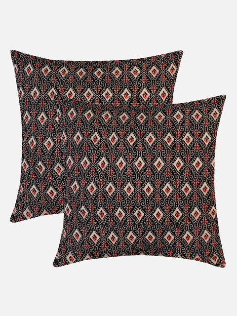 Molcha Black & Red Set of 2 Chokad Patti Hand Crafted Ajrak Square Cushion Covers
Molcha Black & Red Set of 2 Chokad Patti Hand Crafted Ajrak Square Cushion Covers