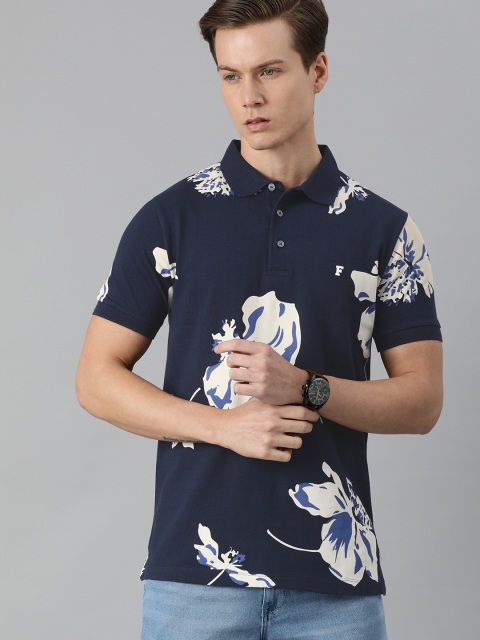 French Connection Men Navy Blue & Off White Floral Printed Polo Collar Slim Fit T-shirt
French Connection Men Navy Blue & Off White Floral Printed Polo Collar Slim Fit T-shirt