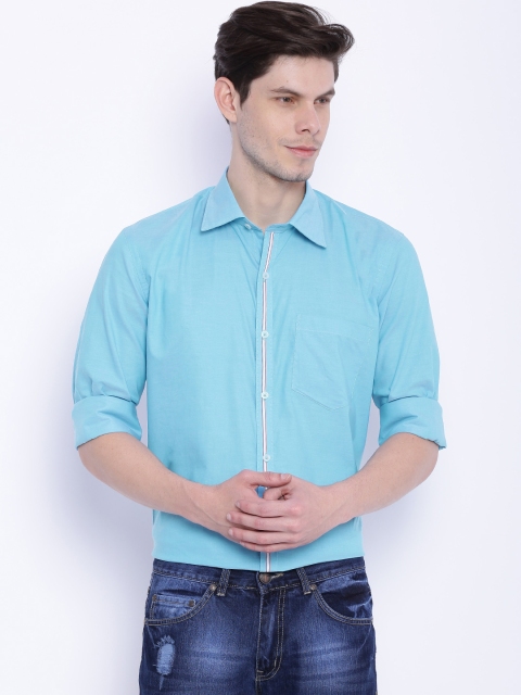American Crew Blue Slim Fit Casual Shirt