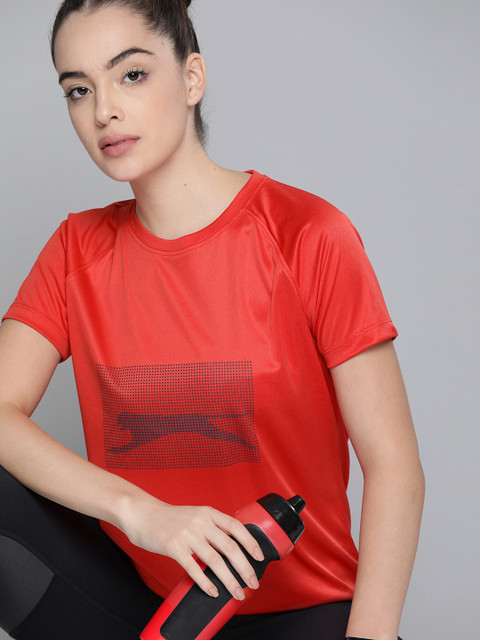 Slazenger Women Red & Navy Blue Printed T-Shirt 
Slazenger Women Red & Navy Blue Printed T-Shirt