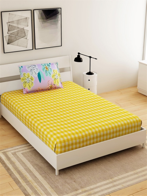 Salona Bichona Yellow & Purple Striped 144 TC Single Bedsheet with 1 Pillow Covers
Salona Bichona Yellow & Purple Striped 144 TC Single Bedsheet with 1 Pillow Covers