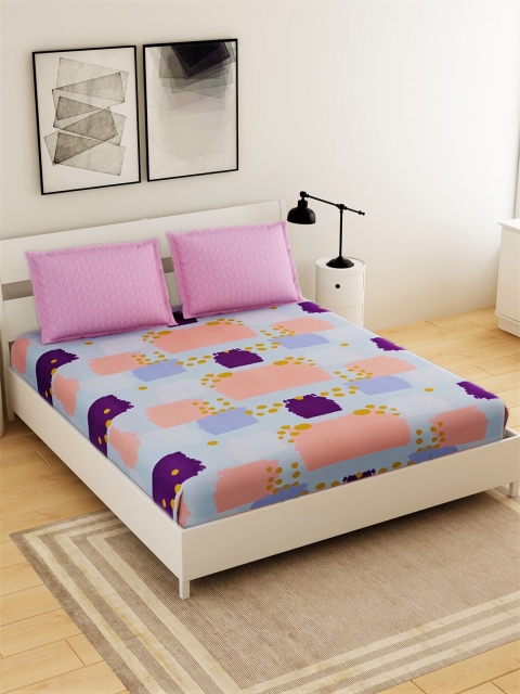 Salona Bichona Turquoise Blue & Peach-Coloured 144 TC Queen Bedsheet with 2 Pillow Covers
Salona Bichona Turquoise Blue & Peach-Coloured 144 TC Queen Bedsheet with 2 Pillow Covers