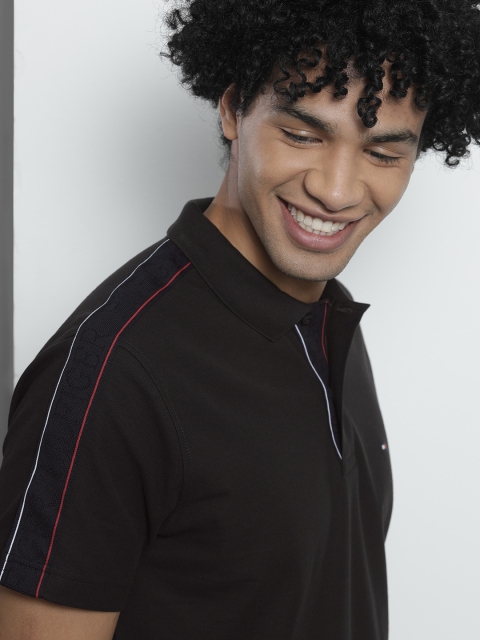 Tommy Hilfiger Men Black Solid Polo Collar SLEEVE TAPE Regular Pure Cotton T-shirt
Tommy Hilfiger Men Black Solid Polo Collar SLEEVE TAPE Regular Pure Cotton T-shirt