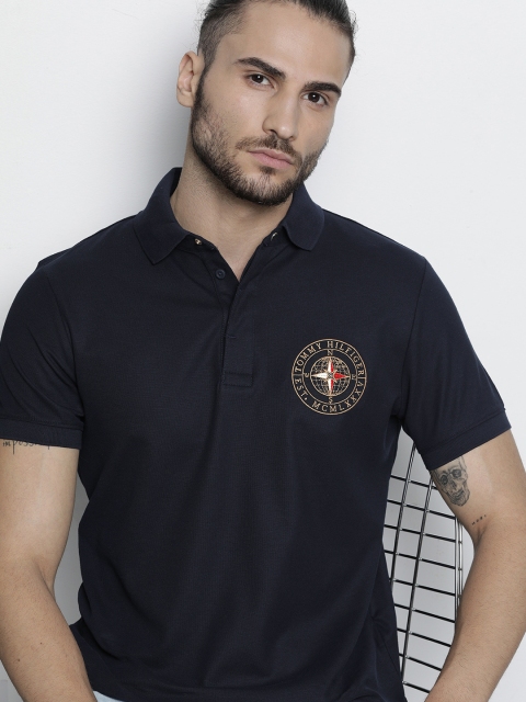 Tommy Hilfiger Men Navy Blue Polo Collar Slim Fit Pure Cotton T-shirt with Embroidery
Tommy Hilfiger Men Navy Blue Polo Collar Slim Fit Pure Cotton T-shirt with Embroidery