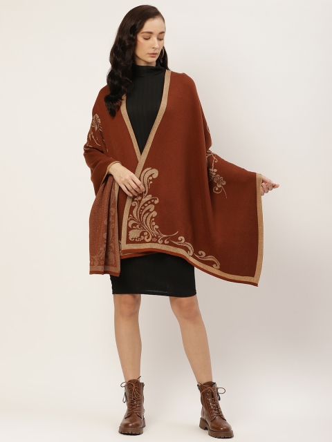 American Eye Women Rust Brown & Beige Ethnic Printed Acrylic Open Front Longline Shrug
American Eye Women Rust Brown & Beige Ethnic Printed Acrylic Open Front Longline Shrug