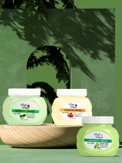 GRACIT Set of 2 Cucumber Haldi & Chandan Neem Tulsi Face & Body Massage Creams, Green
GRACIT Set of 2 Cucumber Haldi & Chandan Neem Tulsi Face & Body Massage Creams, Green